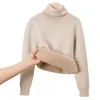 Pullover Winter Kids Baby Boys Girls Sweaters Mink Velvet Turtleneck Toddler Barn Varma tröjor tjockare Ytterkläder 110Y 231115