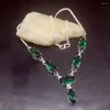 Цепочки GemstoneFactory Jewelry Big Promotion Уникальное 925 Silver Amazing Green Topaz Women Chain Ожерелье 44 см 202301443