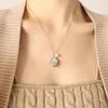 ペンダントネックレス幾何学的模倣真珠デザイン小さなシンプルキューバリンクネックレス女性女性インスレススチールハワイアンジュエリー