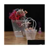 Confezione regalo Borsa regalo bouquet di fiori trasparenti Borsa trapezoidale in plastica Borsa da imballaggio in PVC Borse per feste di compleanno Borse grandi Wra Dh3Re