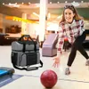 Zaino per scarpe da bowling in poliestere con tasca esterna Borsa per palline Supporto imbottito Accessori sportivi resistenti all'usura 231115