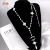 S Gold Plated Brand Pendants Netclaces Fashion Crystal Pearl Letter Choker Reldant Sweater Sweater chain insories 20style