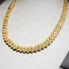 Kolye Moissanite Zinciri Noel Hediye Hip Hop Özel Buzlu Out 12mm VVS Mossanit 10K Katı Altın Moissanite Küba Bağlantı Zinciri