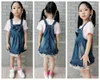 Vestidos de niña Chumhey 2-6T Primavera Verano Chicas sueltas Babero Suspender Vestido de mezclilla Monos Ropa para niños Ropa de resbalones grandes Jeans Faldas