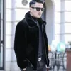 جاكيتات الرجال الخريف والشتاء فو فرو معطف الكورية أزياء رفيعة الملابس البني رقيق الدفء دافئ الذكور أعلى السترة الحرارية فضفاضة 231115