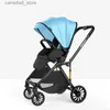 Passeggini # Passeggino ad alto paesaggio 3 in 1 Passeggino per neonati di lusso Set Neonato Seggiolino auto Trolley Pieghevole per assorbimento degli urti Carrozzina per bambini Q231116