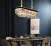 Chandeliers Design Modern Luxury Crystal Restaurant Chandelier Simple Living Room Black Personality Led Rectangular Decorative Lights