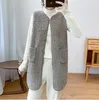 Gilets pour femmes mi-longs, imitation poils d'agneau, vêtements d'automne et d'hiver 2023, fourrure polaire granulée, peluche