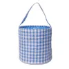 Kvällspåsar 2023 Gingham Seersucker Easter Basket Plaid Tote Monogrammable Foldbar For Children