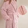 Dames slaapkleding nachtkleding koraal fleece gewaad casual lange mouw vrouwen kimono jurk flanel lounge slijtage badjas winter huiskleding