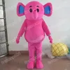 Halloween Pink/Blue Elephant Mascot Costume Cartoon Anime Postacie Unisex Dorośli rozmiar świątecznej imprezy na zewnątrz strój reklamowy