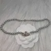 Westwoods nya Vintage Diamond Set Grey Pearl Saturn Necklace Fashion Light Luxury Vivian Pendant Necklace CollarBone Chain