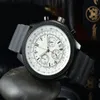 Designer relógio masculino relógio de pulso de quartzo luxo moda navitimer vidro safira moda montre de luxe pulseira de borracha preta
