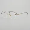 Lunettes de soleil Cadres Ronds Semi-Sans Monture Lunettes Hommes Pour La Lecture Lunettes De Prescription ARLT5921 Demi Myopie Optique Lunettes