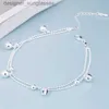 Anklets KOFSAC New Fashion 925 Sterling Silver Anklets For Women Beach Party Cute Beads Chain Bells Bracelets Foot Jewelry Girl GiftsL231115