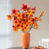 Fleurs décoratives artificielles Kapok longue branche en soie florale au toucher réel bricolage décoration de mariage à domicile arrangement floral orange rouge longueur 68/73 cm