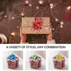 Flores decorativas 18 piezas Flor de estrella Lazos de regalo grandes Envoltura de Navidad Pajarita Cesta Papel Metálico Vacaciones