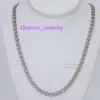 Pass Tester Sterling Sier 7mm Flower Set VVS Moissanite Diamond Cluster Tennis Chain Necklace