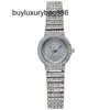 Designer Horloges Glanzend strass stalen band quartz dameshorloge met diamant ingelegd rond prachtig