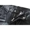 Jeans da bicicletta di marca di designer senior Pasta manuale ali dorate di cristallo patchwork nero Pantaloni con cerniera da crimine alla moda da uomo NUb