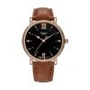 Armbanduhren YAZOLE 2023 Top Quarz Analog Armbanduhr Mode Herrenuhren Rose Gold Leder Geneve Relogio Masculino