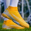 Kids Dress Hen Men Boots Boots Turf Soccer Shoes Cleats Training High Top Ankle Sport Sneakers Quality Ag Tf Indoor Taille