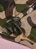 Rokken DEAT Mode Damesrok Slanke taille Zakken met ritssluiting PU-leer Medium rek Camouflage Mini Zomer 2023 17A9935 231116