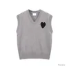 Amis Paris Stilista Amisweater Gilet Cuore rosso stampato Maglione Sport Casual Base per uomo e donna Top Amishirt Cxid