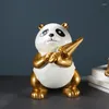 Figurines décoratives de luxe Panda moderne résine artisanat mignon Animal Sculpture Statue décoration ornement dessin animé ameublement accessoires pour la maison