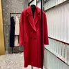 Women's Wool Blends 101801 Max 90% Wool 10% Cashmere Coat Women's Medium Long Classic Double Row Wool Coat 231116