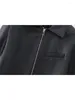 Women's Jackets 2023 Women Faux Leather Cropped Jacket Black Bomber Vintage Long Sleeve Autumn Coats Chic Female