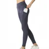 Lu Yoga Outfits Breattable Tights Sömlösa 6 färger Multi Pocket Gym Träningskläder som kör leggings Pants Fitness Joggers för kvinnor inomhus utomhussport anpassning