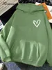 Heren Hoodies Sweatshirts Hirsionsan Simplic Heart Print Dames Sweatshirt Zacht Casual Los Vintage Vrouwelijk 2023 Winter Warm Fleece Student Tops 231116