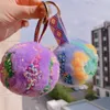 New Colorful Fur Ball Keychain Ice Cream Large Size Braided Tape Ins Style Girls Plush Bag Pendant Creative Gift Toy Ball