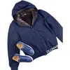 Loro Piano Coats Winter Herren Kaschmir Warm Kapuzenfell Blauer Jackenmantel