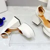 Zapatos de vestir Verano Damas Tacones altos Punta cuadrada Tacón alto Tacón grueso Sandalias de tacón extraño Fiesta de moda