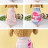 Cat Toys Cartoon Tank Top Large Medium And Small Teddy Gold Coat Dog Tie Dyed Summer Clothes Pet Items