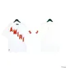 Tasarımcı Moda Giyim Erkek Tees Tshirt amires Bahar Sonbahar Yeni 3D blok logo mektubu Baskı Yüksek Sokak Gündelik Gevşek Erkek Kadınlar Kısa Kollu T-Shirt