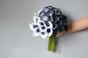 Fiori decorativi 9 Navy Calla Llily Beach Wedding Faux Real Touch Lily Bouquet centrotavola blu fai da te