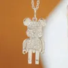 Nieuw product Uniek ontwerp Leuk speelgoedbeer Gouden echte diamant Vrouw ketting Cartoon Kinderen Sieraden Cadeaufeest