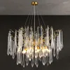 Chandeliers Luxury Crystal Chandelier Modern French Bedroom Living Room Dining Lamp Home Decor Ring Color Water Drop Lamps