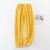 Women's Pants Women Coral Fleece Pajama Winter Warm Furry Trousers Thicken Home