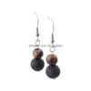 Dangle Chandelier 8Mm 10Mm Pierre Naturelle Lave Chakra Boucles D'oreilles Bricolage Aromathérapie Diffuseur D'huile Essentielle Dangle Boucles D'oreilles Bijou Dhgarden Dhftr