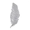 Broches Trendy broche goud/zilver kleur CZ kristal OL veer partij eenvoudige sieraden accessoires voor vrouwen cadeau