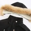 Trench da donna Autunno Inverno Le donne indossano spessi vestiti di cotone in pile di agnello finto Cappotto ampio in peluche con cappuccio staccabile per ragazze