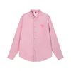 Camisas casuales de hombres Camisa Mujer camisa diseñadora para hombres amis rosa botones camisa ropa de moda camada polos de verano corazón clásico manga larga