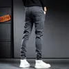 Men's Jeans Autumn Winter Baggy Jeans Man Brushed Thicken Wool Plush Cowboy Black Korean Designer Clothing Cargos Drawstring Slim Trousers 231116