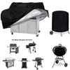 BBQ Tools Accessories Grill Cover Outdoor Waterproof Barbecue Weber Dust Heavy Duty Snow Rain Protective Round bbq Black 230414