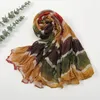 Schals Tie Dye Baumwolle Leinen Hijab Designer Bedruckter Schal Frauen Lange Plissee Damen Schal Mode Crinkle Muslim Turban