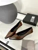 Scarpe eleganti Nero Bianco Argento Marrone Décolleté da donna Punta a punta Slip on Tacchi bassi sottili Sexy Party da ufficio Donna 35-39